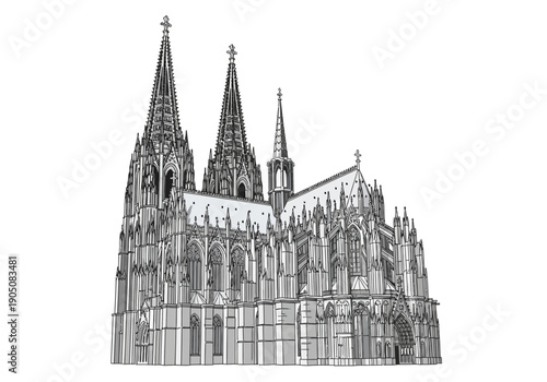 Gothic cathedral architecture stone building.