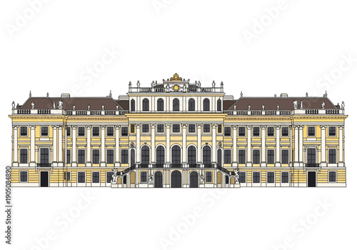 Large Yellow and White Building Facade.