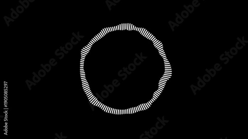 Audio visualizer circle equalize wave on black background, animation circular Audio Waveform, Audio waves voice music sound spectrum equalizer. white Circular equalizer animation for enhancing musical