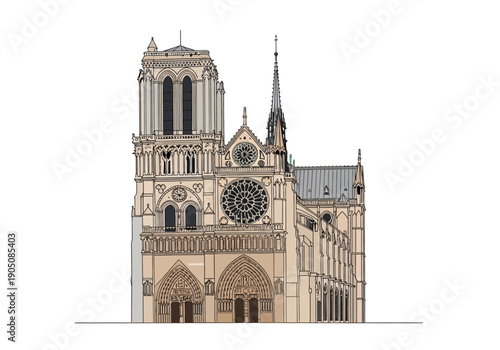 Notre Dame Cathedral Paris France Architecture.