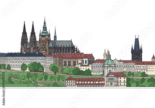 Prague Castle Complex Architecture Landmarks.