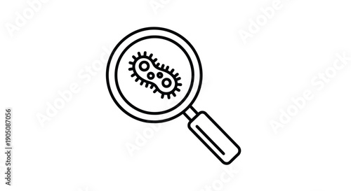 Microscopic Bacteria Cell Magnified Under a Magnifying Glass