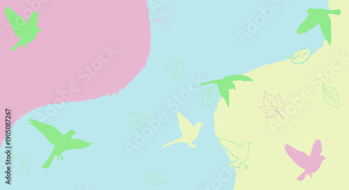 Colorful Butterflies Flying in Pastel Colors.