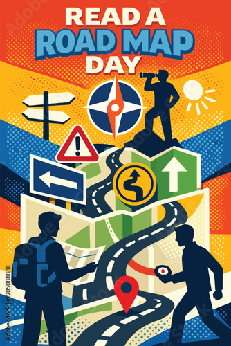 Read A Road Map Day Journey Planning Concept