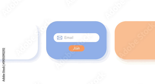 Email signup form elements with join button rounded design and copy space