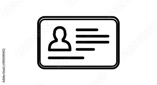 Identification card icon vector illustration of a personnel or visitor pass