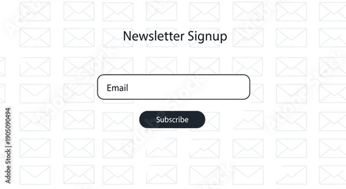 Newsletter signup interface with email field and subscribe button