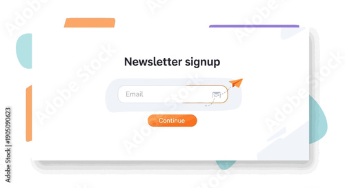 Newsletter signup interface illustrative design with simple interface