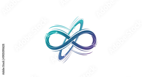 Infinity symbol, abstract, endless loop, concept of eternity, blue and purple gradient