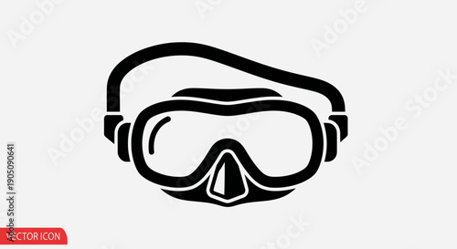 Scuba Diving Mask Icon - Vector Illustration