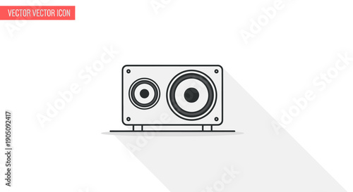 Minimalist Speaker Icon Vector Art, Modern Audio Equipment Illustration