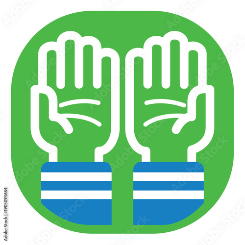 Islamic Praying Hands Making Dua Illustration in Two Tone Style