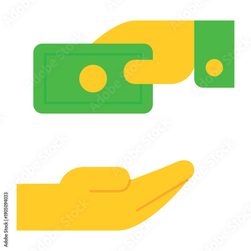 Hand Giving Banknote for Charity and Financial Support Concept