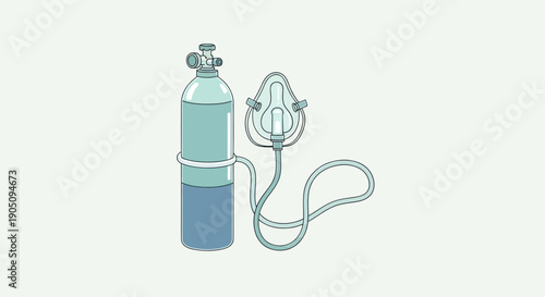 Oxygen Tank and Mask Illustration