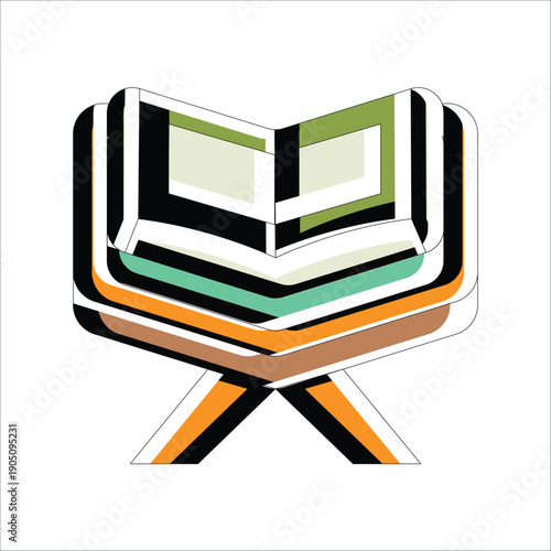 Holy Quran Book with Modern Flat Color Design