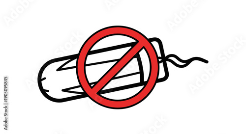 No Tampon Icon, Prohibition Sign, Feminine Hygiene Stop Symbol