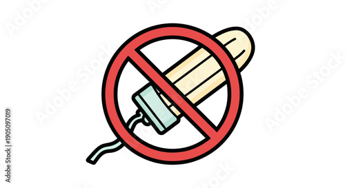 No Tampons Allowed Sign