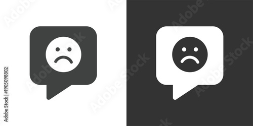 Negative Feedback icon. Solid glyph series icon