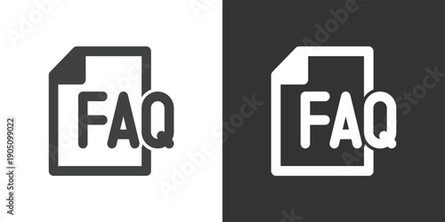 FAQ Document icon. Solid glyph series icon