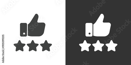 Star Rating and Thumbs Up icon. Solid glyph series icon