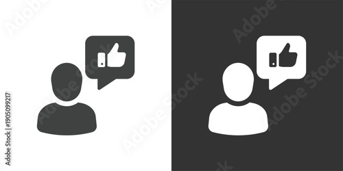 Positive User Testimonial icon. Solid glyph series icon