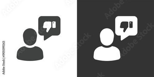 Negative User Testimonial icon. Solid glyph series icon