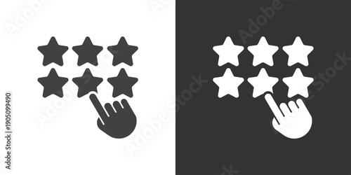 Star Rating Selection icon. Solid glyph series icon