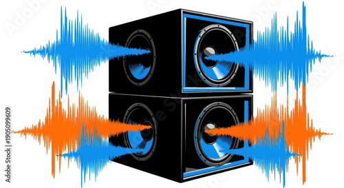 Sound System with Audio Waves