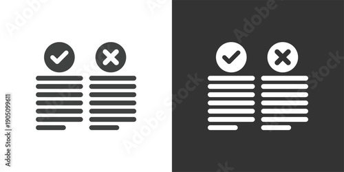 Pros and Cons Comparison icon. Solid glyph series icon