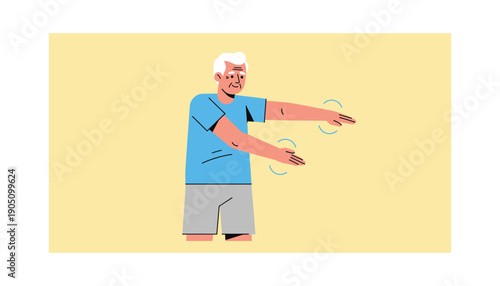 Senior man stretching exercise fitness health