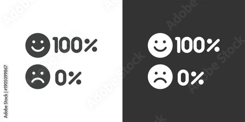 ustomer Satisfaction Percentage icon. Solid glyph series icon