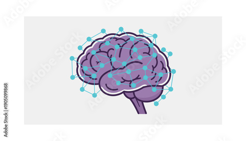 Brain neural network blue nodes intelligence