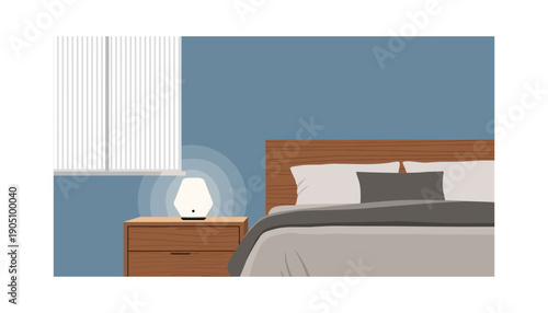 Bedroom interior night lamp dark sleep