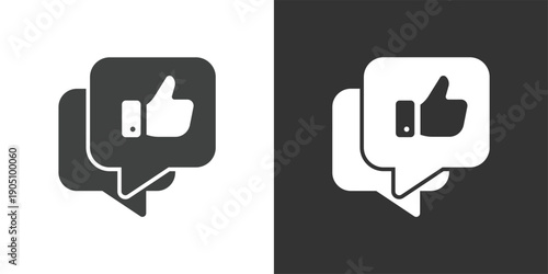 Positive Feedback Chat Bubbles icon. Solid glyph series icon