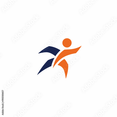 Stylized Human Figure in Dynamic Pose.