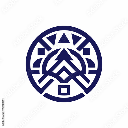 Stylized Logo Design with Geometric Shapes.