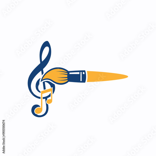 Treble Clef Brush Stroke Artistic Representation.