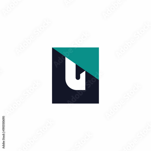 White Letter U Logo Design Element.