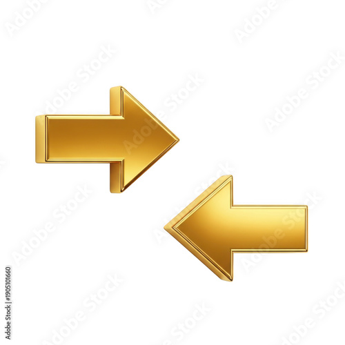 A pair of gold arrows pointing in opposite directions