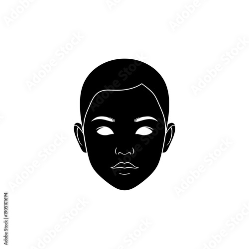 Black and White Illustration of Mans Face.