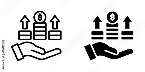 Earning icon, element icon for business concept, Design Branding, Print, and Digital Media