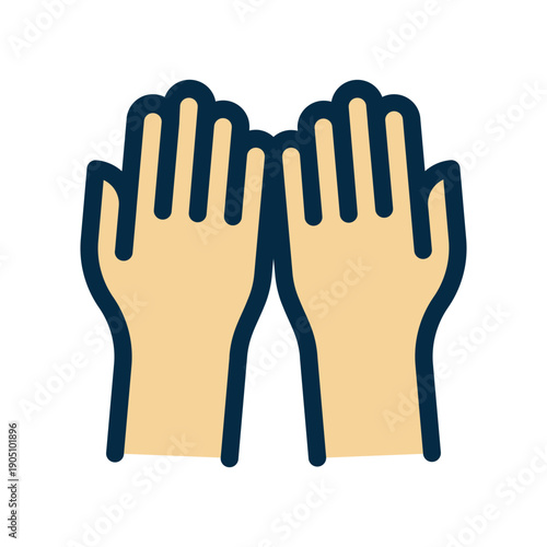 Supplication Hands Icon - Islamic Dua and Prayer Gesture