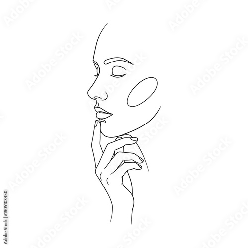 Woman Applying Facial Mask for Skincare Routine.