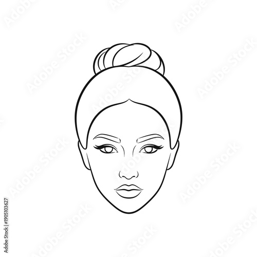 Woman Face Illustration with Headscarf.