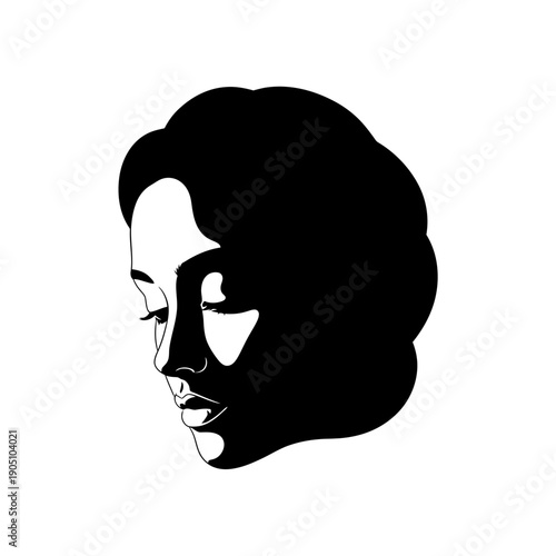 Woman Profile Silhouette Black Hair Female.