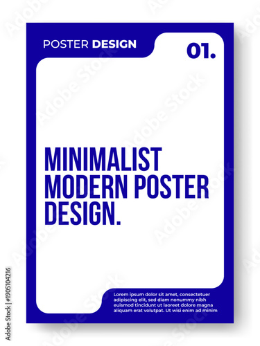 Modern Corporate Poster Template in Electric Blue, Clean Minimalist Layout for Business Events