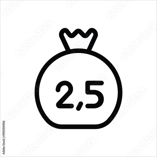 Zakat Al-Mal Icon - 2.5 Percent Charity Donation Outline