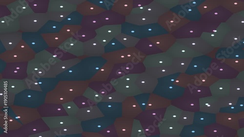 Wallpaper Mural Abstract Polygonal Mosaic with Glowing Particles, Dark Geometric Background Torontodigital.ca