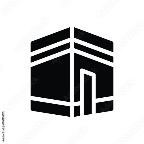Solid Kaaba Icon - Holy Mecca Pilgrimage and Hajj Symbol