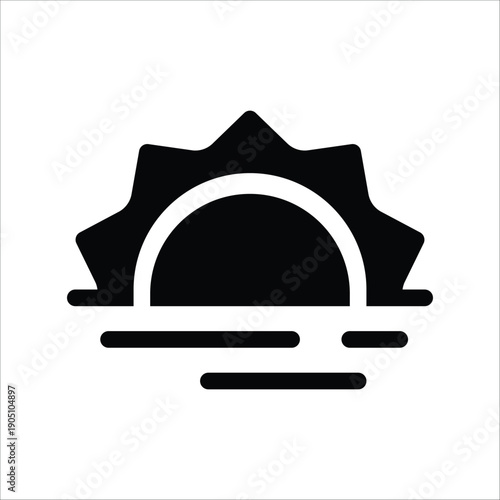 Solid Sunrise Icon - Fajr Prayer and Suhoor Time Silhouette